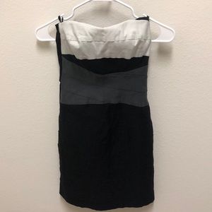 Black bodycon striped dress